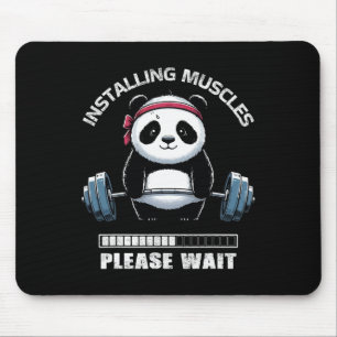 Spier Gebouw Fitness Panda Gewicht Hefbare Barbe Muismat