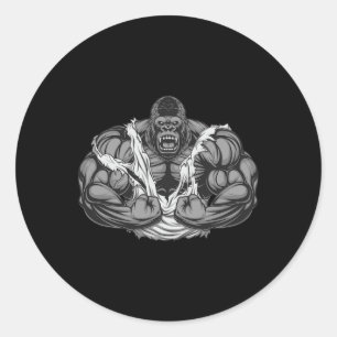 Spier Gorilla Fitness Workout Gym voor Liefdeslich Ronde Sticker