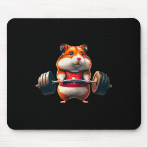 Spier Gym Hamster Deadlifting Humor Gewichtheffen Muismat