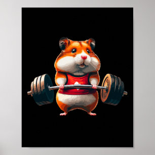 Spier Gym Hamster Deadlifting Humor Gewichtheffen Poster