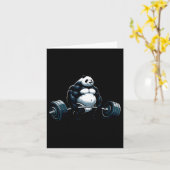 Spier Gym Panda Bodybuilder Gewichtheffen Motivat Kaart (Gele Bloem)