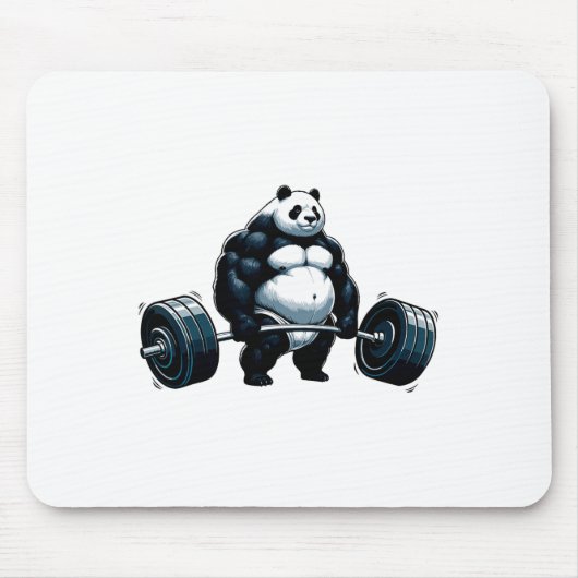 Spier Gym Panda Bodybuilder Gewichtheffen Motivat Muismat (Voorkant)