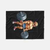 Spier Labrador Hond Deadlifting Gym Gewichtheffen Fleece Deken (Voorkant (Horizontaal))