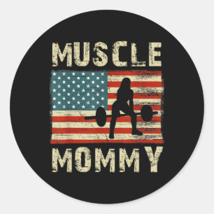 Spier Mama Vrouwen Bodybuilding Bodybuilder Weeg Ronde Sticker