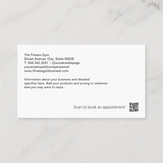 Spier Man Lifting Gewichten | Personal Trainer Visitekaartje (Achterkant)