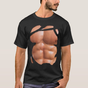 Spier onder kleren Shirt borstkas Zes pak tablette