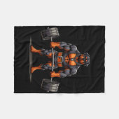 Spier Rottweiler Hond Deadlifting Gym Gewichtheffe Fleece Deken (Voorkant (Horizontaal))