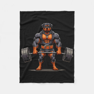 Spier Rottweiler Hond Deadlifting Gym Gewichtheffe Fleece Deken