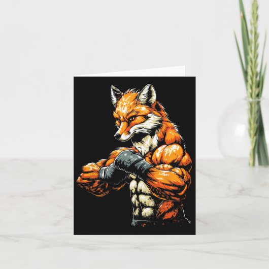 Spier Stoer uitziende Fox Boxing Fox Boxing Kaart (Voorkant)