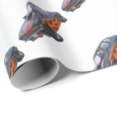 Spierauto van 1970 met Oranje vlam en zwart Cadeaupapier (Rol Hoek)