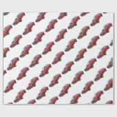 Spierauto van 70 in rood cadeaupapier (Vlak)