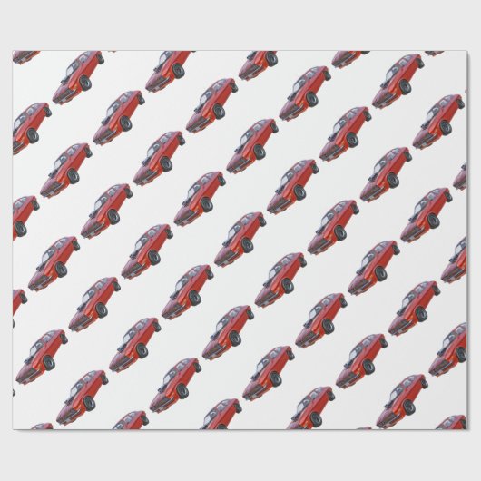 Spierauto van 70 in rood cadeaupapier (Vlak)