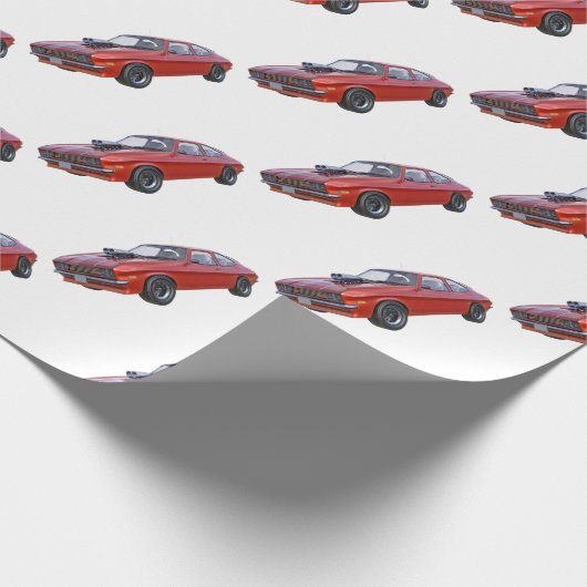 Spierauto van 70 in rood cadeaupapier (Hoek)