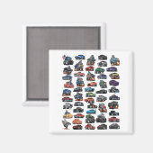 Spierauto's, klassieke auto's, vrachtwagens en een magneet (Voorkant / Achterkant)