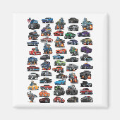 Spierauto's, klassieke auto's, vrachtwagens en een magneet (Voorkant)