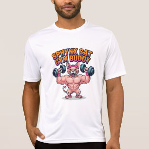 Spierball Sphynx Kat Gym Buddy Cartoon T-shirt