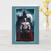 Spierballen Dracula Halloweenkaart Kaart (Gele Bloem)