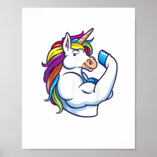 Spierballen Eenhoorn - Grappige Magische Fitness B Poster