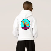 Spierballen Oranje kat hoodie (Achterkant volledig)