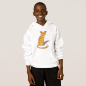 Spierballen Oranje kat hoodie (Voorkant volledig)