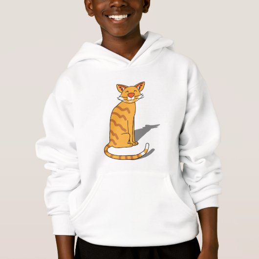 Spierballen Oranje kat hoodie (Voorkant)