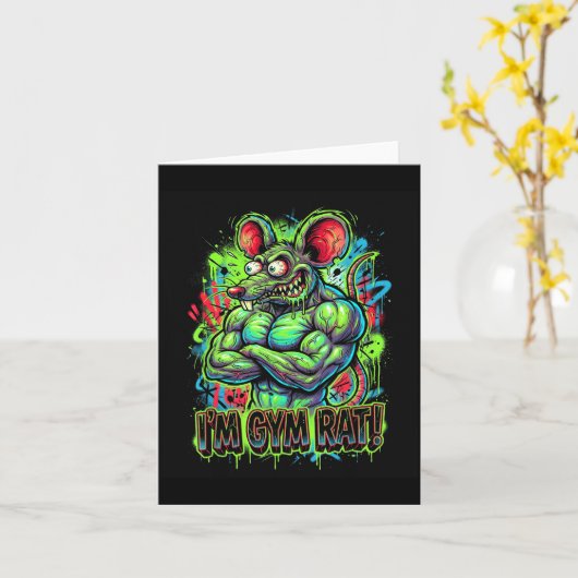 Spierbundel Gym Rat Bodybuilder Graffiti Workout F Kaart (Gele Bloem)