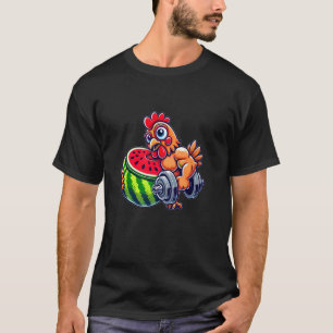 Spierbundel Kip Haan Watermeloen Workout Fitness T-shirt