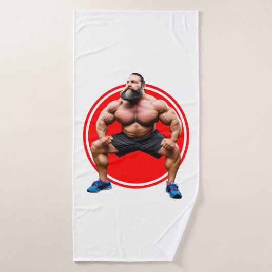 Spierbundel met baard bad handdoek (Badhanddoek)