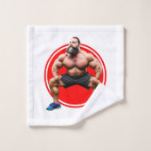 Spierbundel met baard bad handdoek (Wasdoekje)