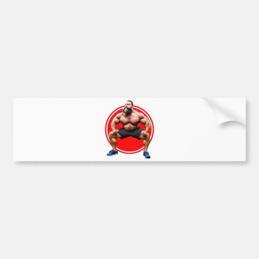 Spierbundel met baard bumpersticker (Voorkant)