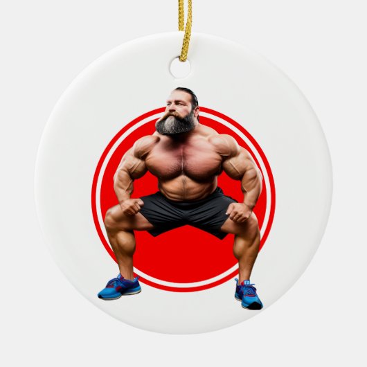 Spierbundel met baard keramisch ornament (Voorkant)