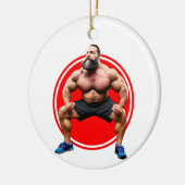 Spierbundel met baard keramisch ornament (Links)