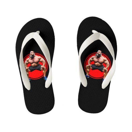 Spierbundel met baard kinder teenslippers (Voetbed)
