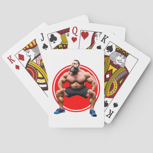 Spierbundel met baard pokerkaarten (Achterkant)
