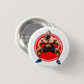 Spierbundel met baard ronde button 3,2 cm (Voorkant /achterkant)