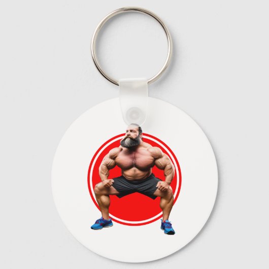 Spierbundel met baard sleutelhanger (Voorkant)