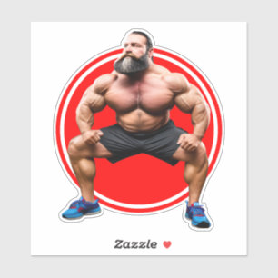 Spierbundel met baard sticker