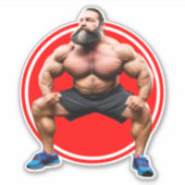 Spierbundel met baard sticker (Voorkant)