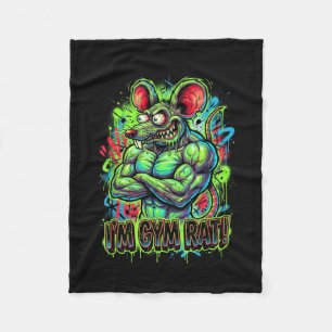 Spierbundel Sportschool Rat Bodybuilder Graffiti W Fleece Deken
