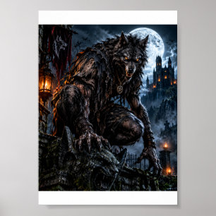 Spierbundel Weerwolf – T-shirt voor vollemaan Hall Poster