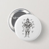 Spierdiagram en Oefengids - Bodybuilding Mot Ronde Button 5,7 Cm (Voorkant /achterkant)