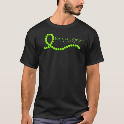Spierdystrofie bewustzijn lint kralen t-shirt (Voorkant)