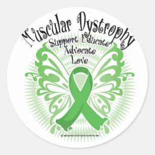 Spierdystrofie vlinder 3 ronde sticker