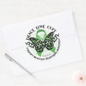 Spierdystrofie Vlinder Tribal 2 Ronde Sticker (Envelop)