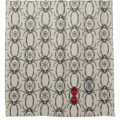 Spieren - Bone White en Bat Black Douchegordijn (Voorkant)