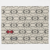 Spieren - Bone White en Bat Black Fleece Deken (Voorkant (Horizontaal))