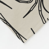 Spieren - Bone White en Bat Black Fleece Deken (Hoek)