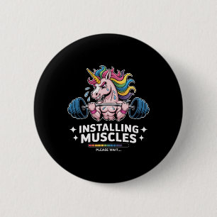Spieren die Eenhoorn Gewichtheffen BodyBuild insta Ronde Button 5,7 Cm