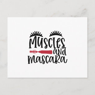 Spieren en mascara ontwerp- Make-up citaat Briefkaart