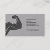 Spieren flex arm biceps illustratie visitekaartje (Achterkant)